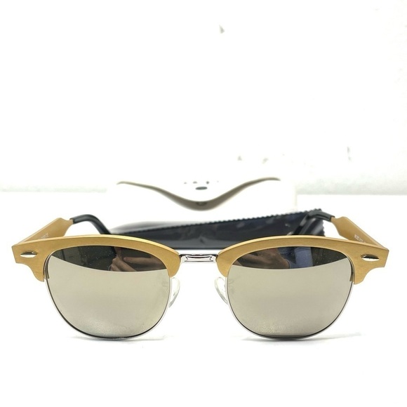 NWT AQS Milo 49mm Clubmaster Sunglasses in Gold O278 main image 6